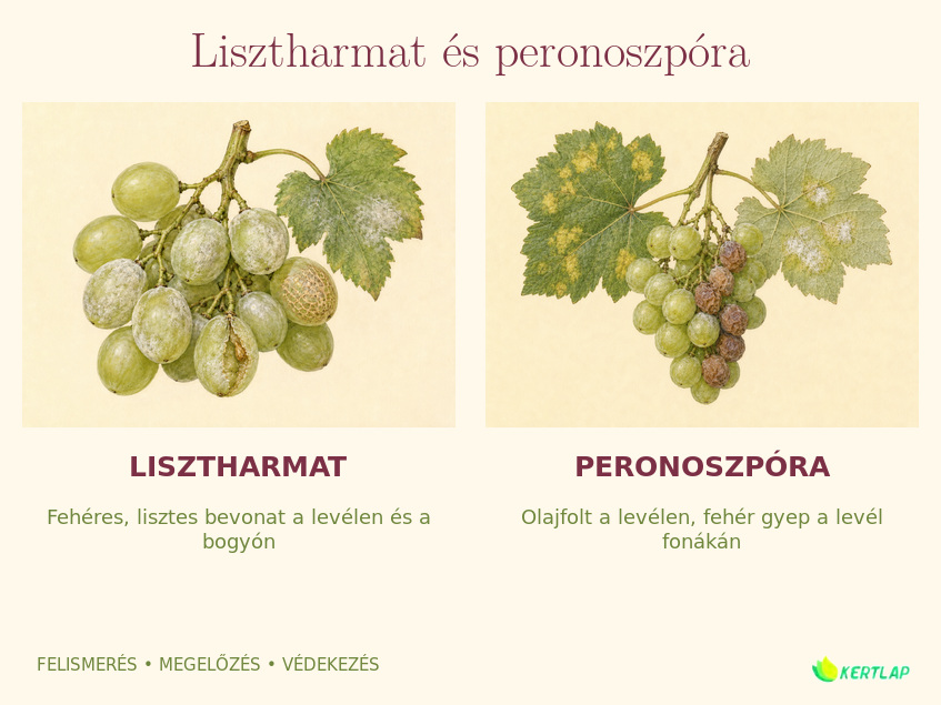 szőlő lisztharmat és peronoszpóra