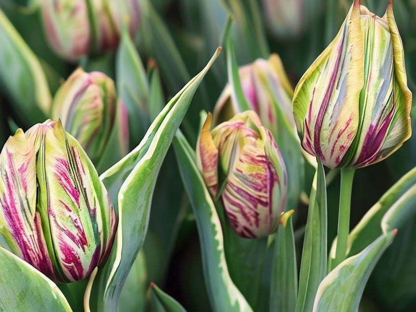 Spontán fertőződött tulipán állomány