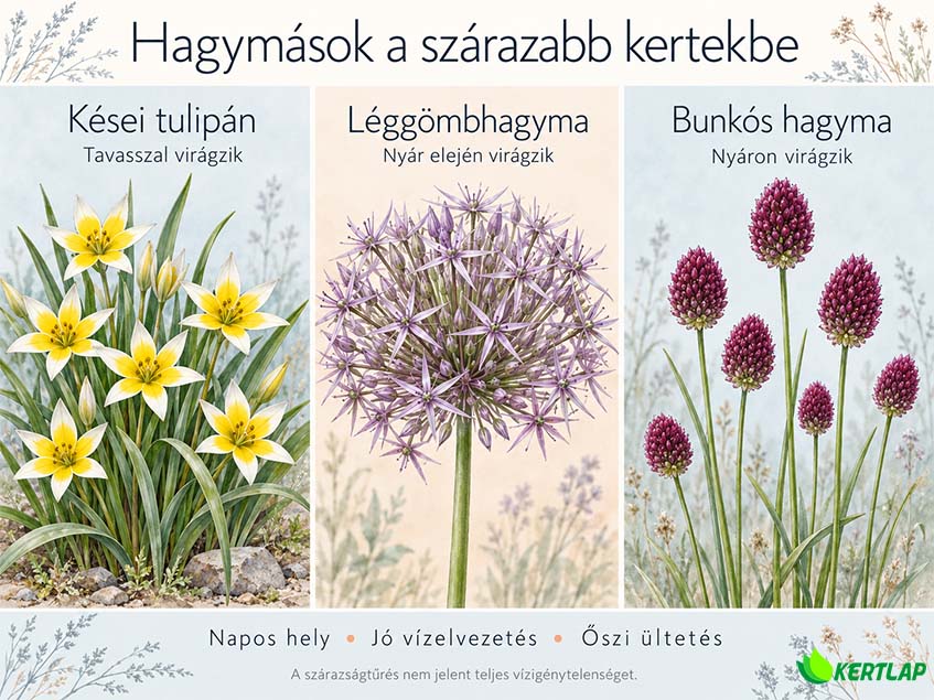 hagymások szárazabb kertekbe