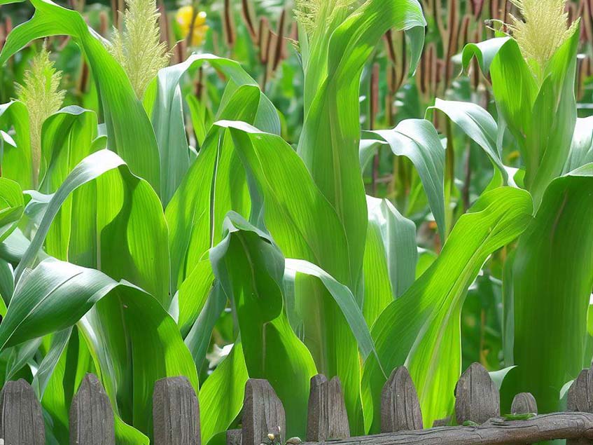 kukorica kerítés előtt